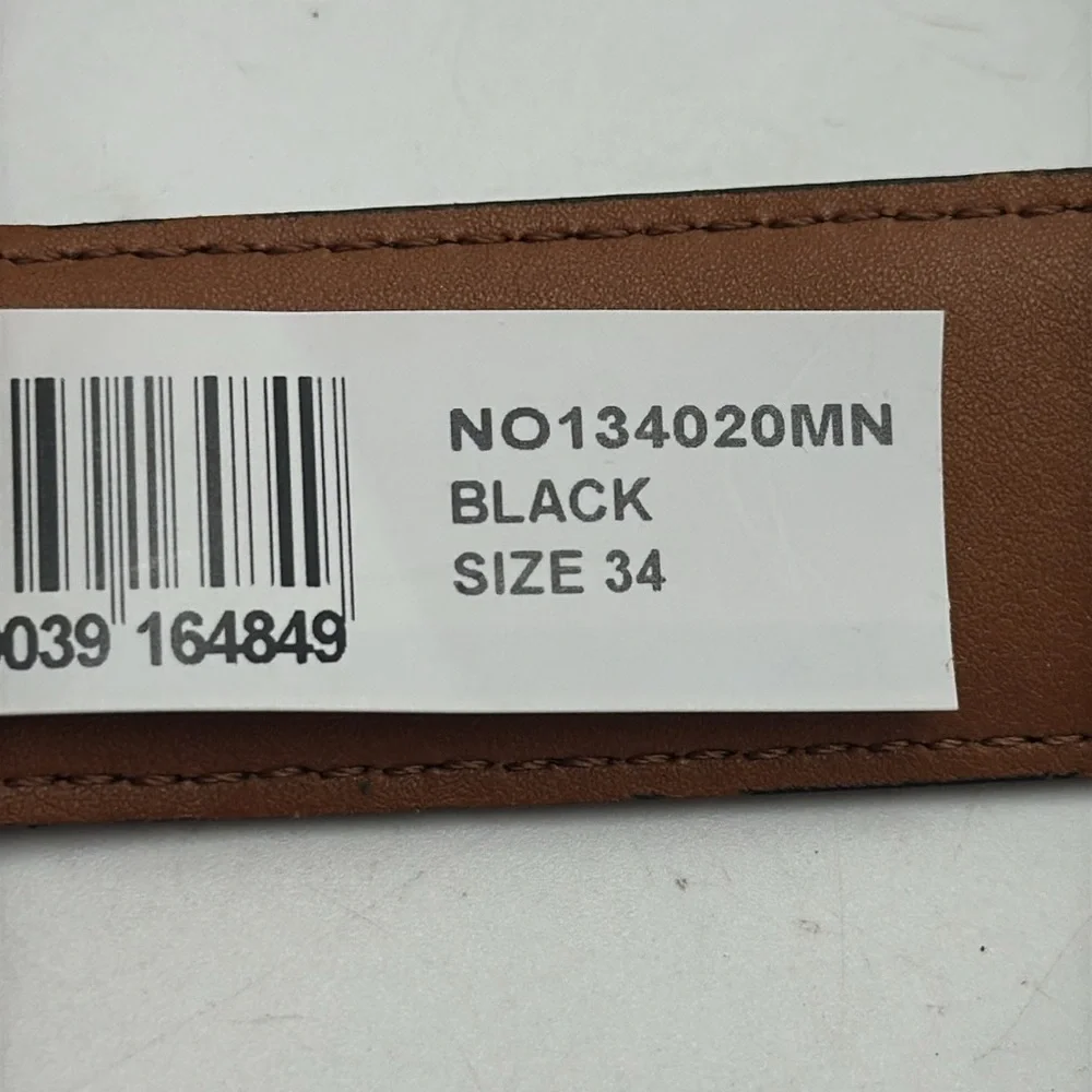 Nordstrom Men's Shop Black Leather Belt with Gold Buckle Size 34